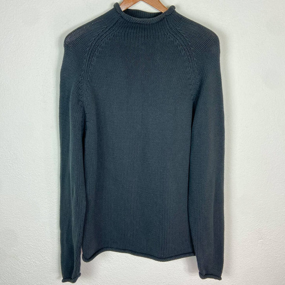 Timberland Other - Timberland Mock Neck Fisherman Sweater M Black Cotton Knit